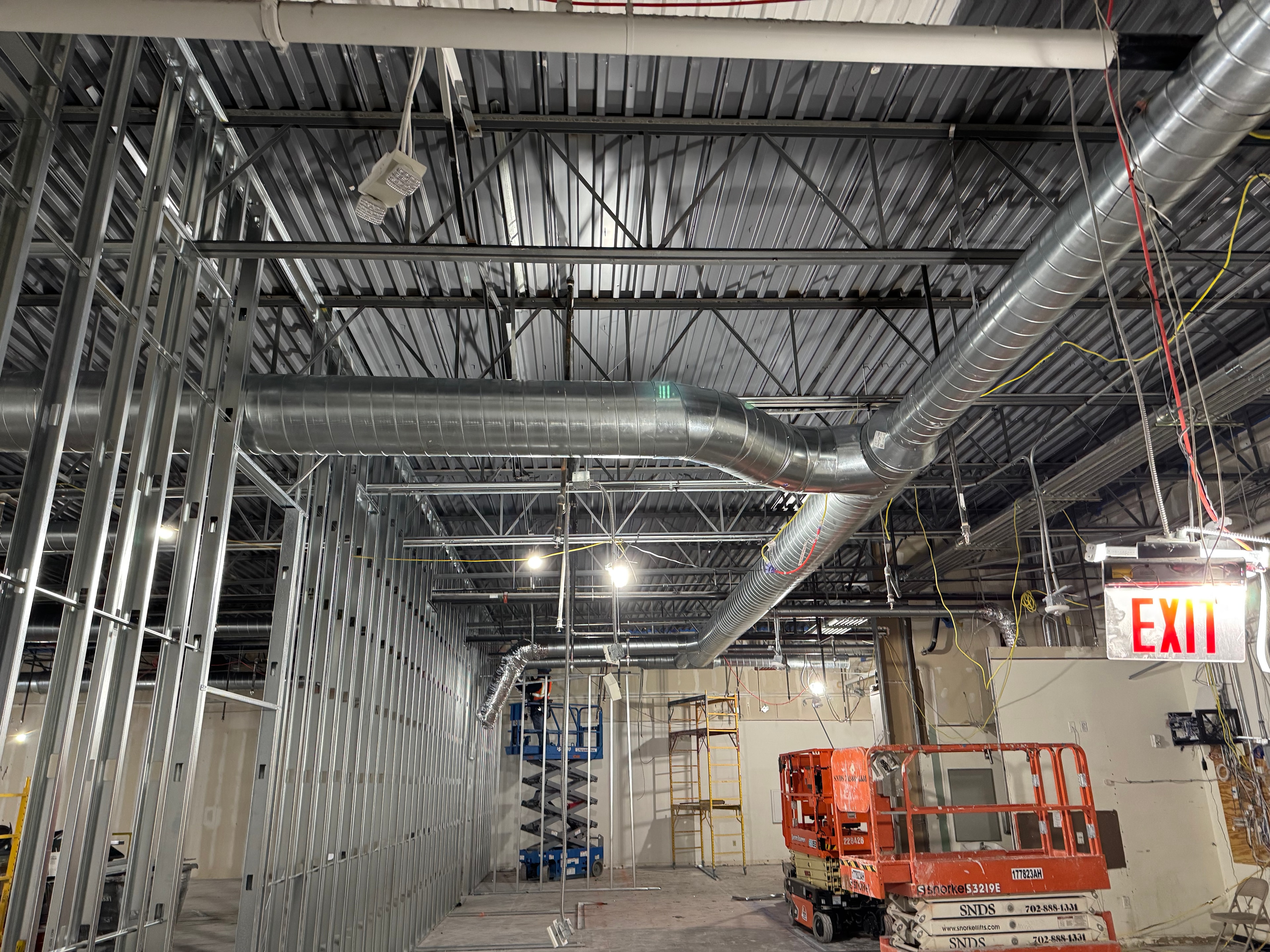 Finished duct system — storefront window view