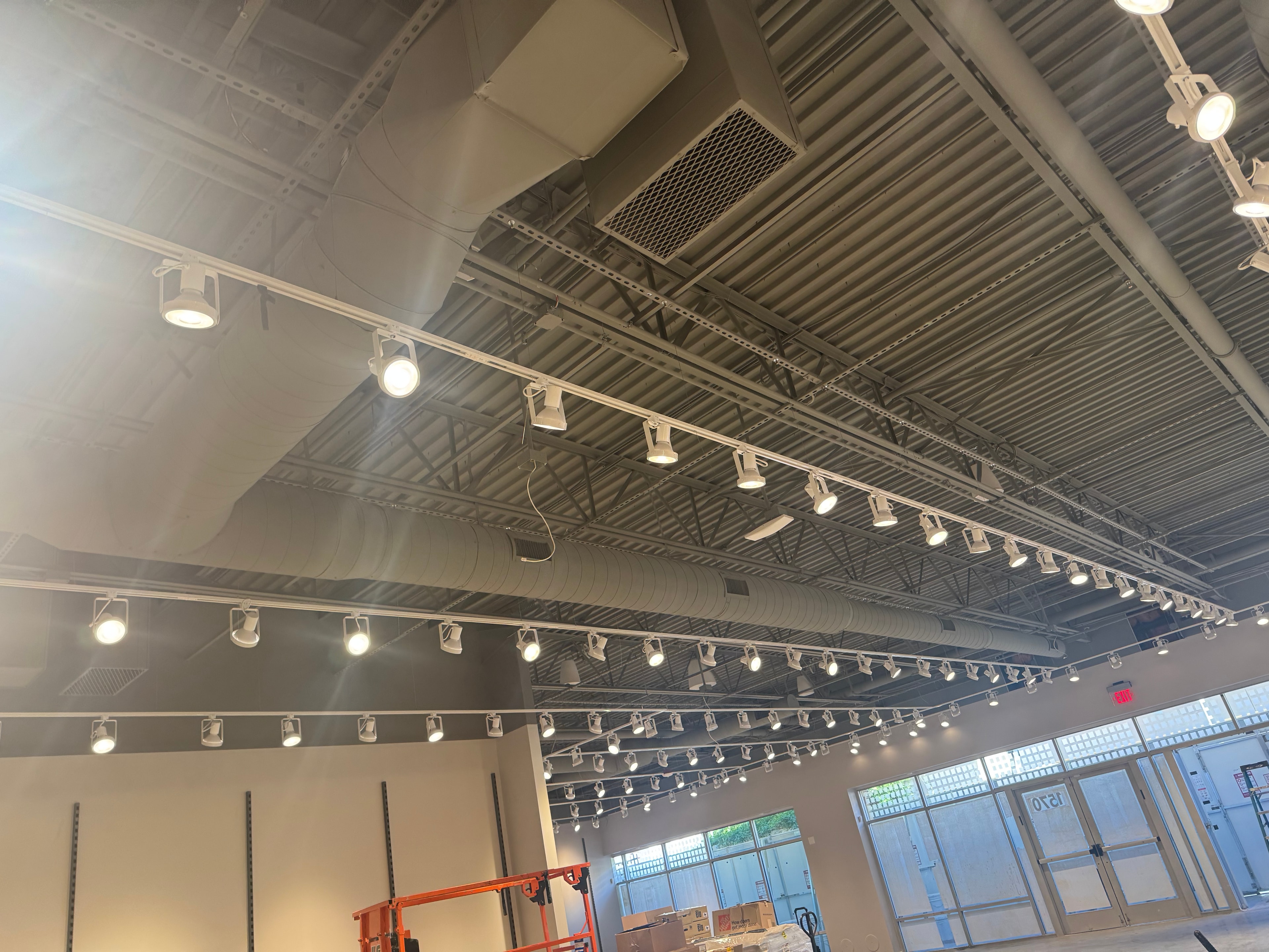 Finished retail ceiling — full system view