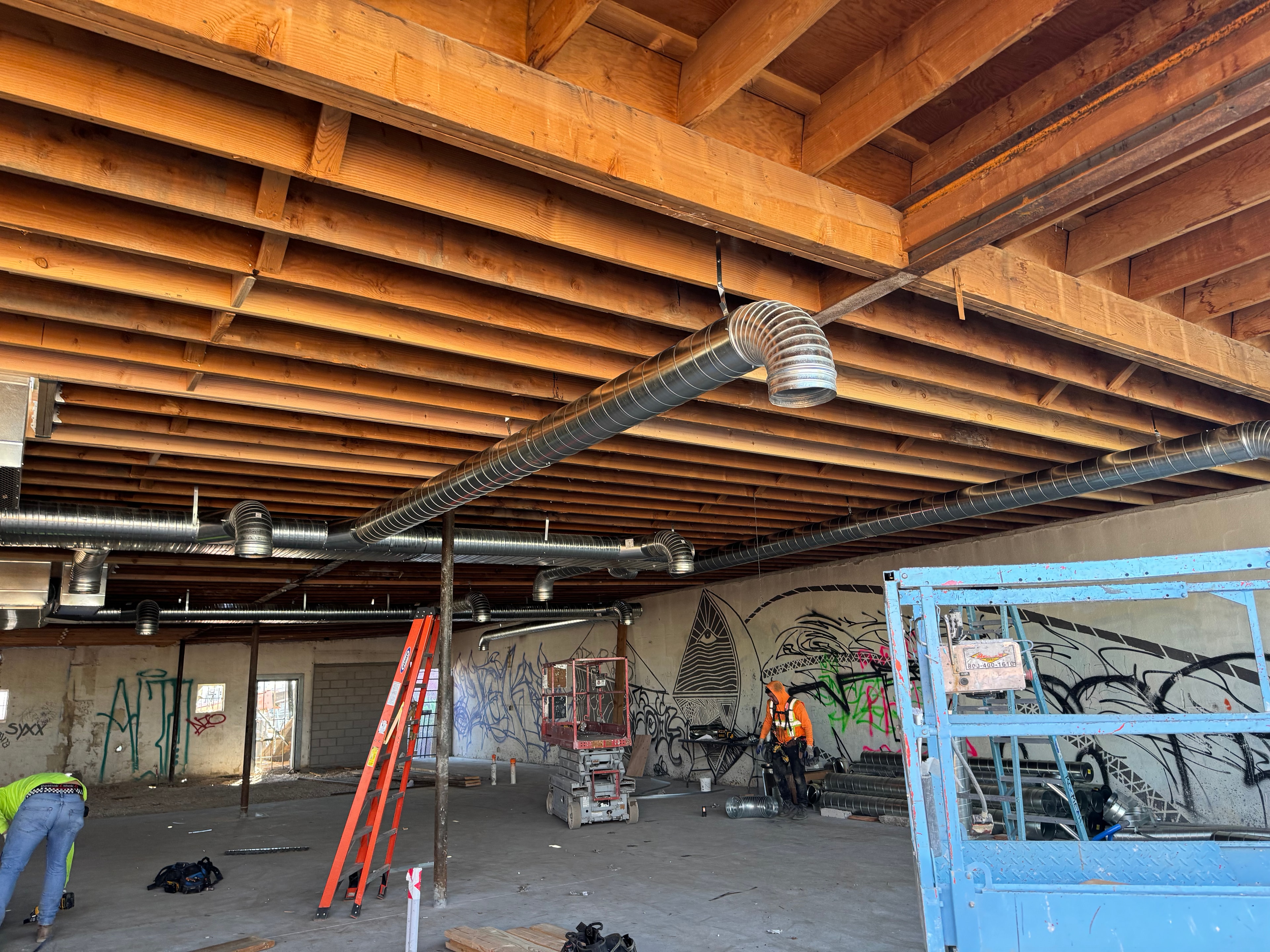 Completed duct installation